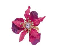 Betsey Johnson Orchid Stretch Cocktail Ring, Pink and Purple Floral Design with Crystal Embellishments