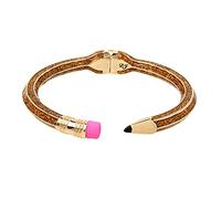 Betsey Johnson Pencil Hinged Bangle Bracelet, No Size, Non-Precious Metal Glass Plastic, no gemstone
