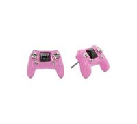 Betsey Johnson Pink Game Controller Stud Earrings, Rhinestone Crystal Accents, Pushback Closure