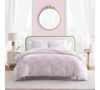 Betsey Johnson - Queen Duvet Cover Set, Luxurious Satin Bedding with Matching Shams, Silky Home Decor for Hair and Skin (Butterfly Garden Pink, Queen)