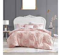 Betsey Johnson - Queen Duvet Cover Set, Reversible Cotton Bedding with Matching Shams & Bonus Throw Pillow, Ideal for All Seasons (Rambling Roses Pink, Queen)