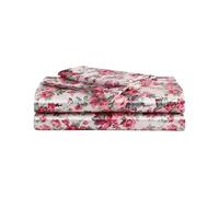 Betsey Johnson - Queen Sheets, Luxurious Satin Bedding Set, Smooth & Silky Home Decor (Vintage Floral Pink, Queen)