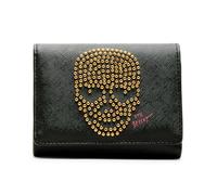 Betsey Johnson Skull Boss Trifold Wallet, Black, One Size
