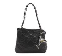 Betsey Johnson Skull Quilted Tote with Bag Charm, Black, 11.75in W x 10in H