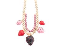 Betsey Johnson Strawberry Necklace (Strawberry Crystal Charm Necklace)