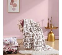 Betsey Johnson - Throw Blanket, Ultra Soft & Cozy Plush Home Decor, All Season Bedding (Daisy Check White, Oversized Throw)