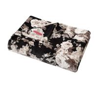 Betsey Johnson - Throw Blanket, Ultra Soft & Cozy Plush Home Decor, All Season Bedding (Vintage Floral Black, Oversized Throw)