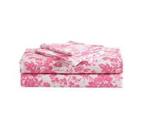Betsey Johnson - Twin XL Bed Sheets, Soft Bedding with Matching Pillowcase, Fade & Wrinkle Resistant, Lightweight for Year Round Use, Dorm Essentials (Betsey's Toile Pink)