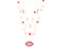 Betsey Johnson Valentine's Valentines Day Conversation Candy Hearts Necklace, One Size, Metal, No Gemstone