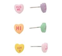 Betsey Johnson Valentines Valentine's Day Conversation Candy Hearts (Sweetheart Stud Earrings Set)