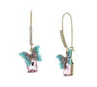 Betsey Johnson Women Boho Butterfly Gemstone Dangle Earrings