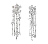 Betsey Johnson Women Snowflake Rhinestone Dangle Earrings