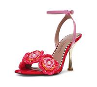 Betsey Johnson Women's Ainsleyy Heeled Sandal, Red Multi, 4 UK