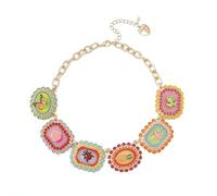 Betsey Johnson Women's Betsey's Backyard Stone Bib Necklace