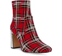 Betsey Johnson Womens Blanche Rhinestone Zip Up Ankle Boots Red 8 Medium (B,M)