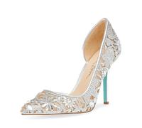 Betsey Johnson Women's Chic Pump, Silver, 4.5 UK