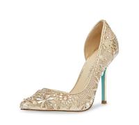 Betsey Johnson Women's Chic Pump, Light Gold, 7 UK