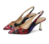 Betsey Johnson Women's Clark Pump, Black Flower Multi, 7 UK