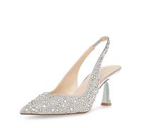 Betsey Johnson Women's Clark Pump, Silver, 8 UK