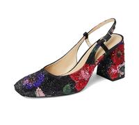 Betsey Johnson Women's Elias Pump, Black Multi Floral, 9