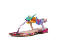 Betsey Johnson Women's Halie Flat Sandal, Fuschia Multi, 5 UK