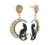 Betsey Johnson Womens Halloween Earrings, One Size, Glass Crystal, No Gemstone
