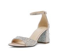 Betsey Johnson Women's Kami Heeled Sandal, Rhinestone, 7.5 UK