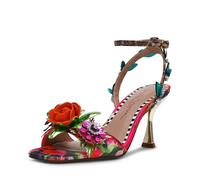 Betsey Johnson Women's Karra Heeled Sandal, Red Green Floral, 5.5 UK