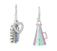 Betsey Johnson Women's Kick Off CHEER Pom Pom Mismatch Earrings