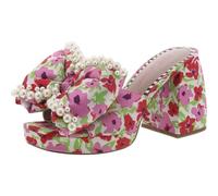 Betsey Johnson Women's Maccie Heeled Sandal, White Multi, 6 UK