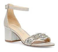 Betsey Johnson Women's Mel Heeled Sandal, Silver, 7 UK Wide