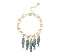 Betsey Johnson Women's Mermaid Jewels Fish Charm Bib Necklace