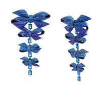 Betsey Johnson Women's Pavé Bow Linear Earrings