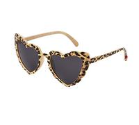 Betsey Johnson Women's Queen of Hearts Sunglasses Heartshape, Beige/Brown Leopard, 53mm