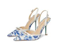 Betsey Johnson Womens Roza, White Blue Floral, 5.5 UK
