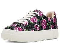 Betsey Johnson Women's Sidny Sneaker, Black Rose, 9.5