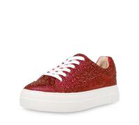 Betsey Johnson Women's Sidny Sneaker, Red, 5 UK