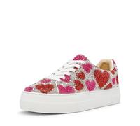 Betsey Johnson Women's Sidny Sneaker, Red Pink Multi, 3 UK