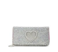 Betsey Johnson Women's Soft Rhinestone Clutch, Silver, One Size