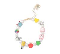 Betsey Johnson Women's Straight A's Back to School Charm Pearl Bracelet