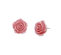 Betsey Johnson Women's Sweetheart Rose Stud Earrings in Pink Betsey Johnson Pink One Size