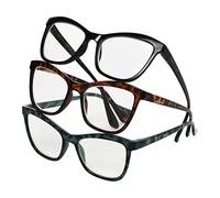 Betsey Johnson Women's Telcroc Way Reading Glasses, Black, Tortoise, Teal Tortoise, 52 mm + 2