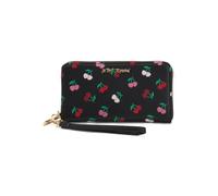 Betsey Johnson Zip Around Wallet with Wristlet Strap, 8.5 x 4.5 Inches, Cherries, 8in W x 4in H, Wristlet Wallet
