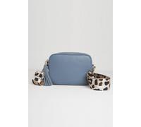 Betsy & Floss 'verona' Crossbody Tassel Bag With Leopard Strap In Blue Blue