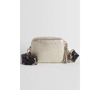 Betsy & Floss 'verona' Crossbody Tassel Bag With Leopard Strap In Gold Gold