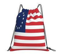 Betsy Ross American Flag Unisex String Backpack Waterproof Swimming Bag Large Gym Sack For Climbing Travel Football
