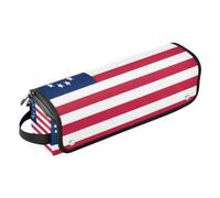 Betsy Ross Flag 2 in 1 Hair Tools Organizer and Heat Resistant Mat Waterproof Flat Curling Irong Travel Organizer for Flat Irons, Straighteners, Curling Irons
