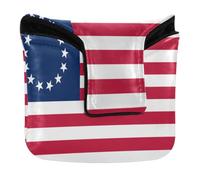 Betsy Ross Flag Golf Mallet Putter Head Cover Magnetic | Putter Headcover,for Mallet Square,Waterproof PU Leather