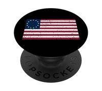 Betsy Ross Flag shirt - Distressed Betsy Ross Flag PopSockets Adhesive PopGrip