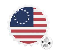 Betsy Ross Flag U.S.A 2 in 1 Magnetic Beer Bottle Opener Fridge Magnets Easy Storage Gift for Men Women White-Style